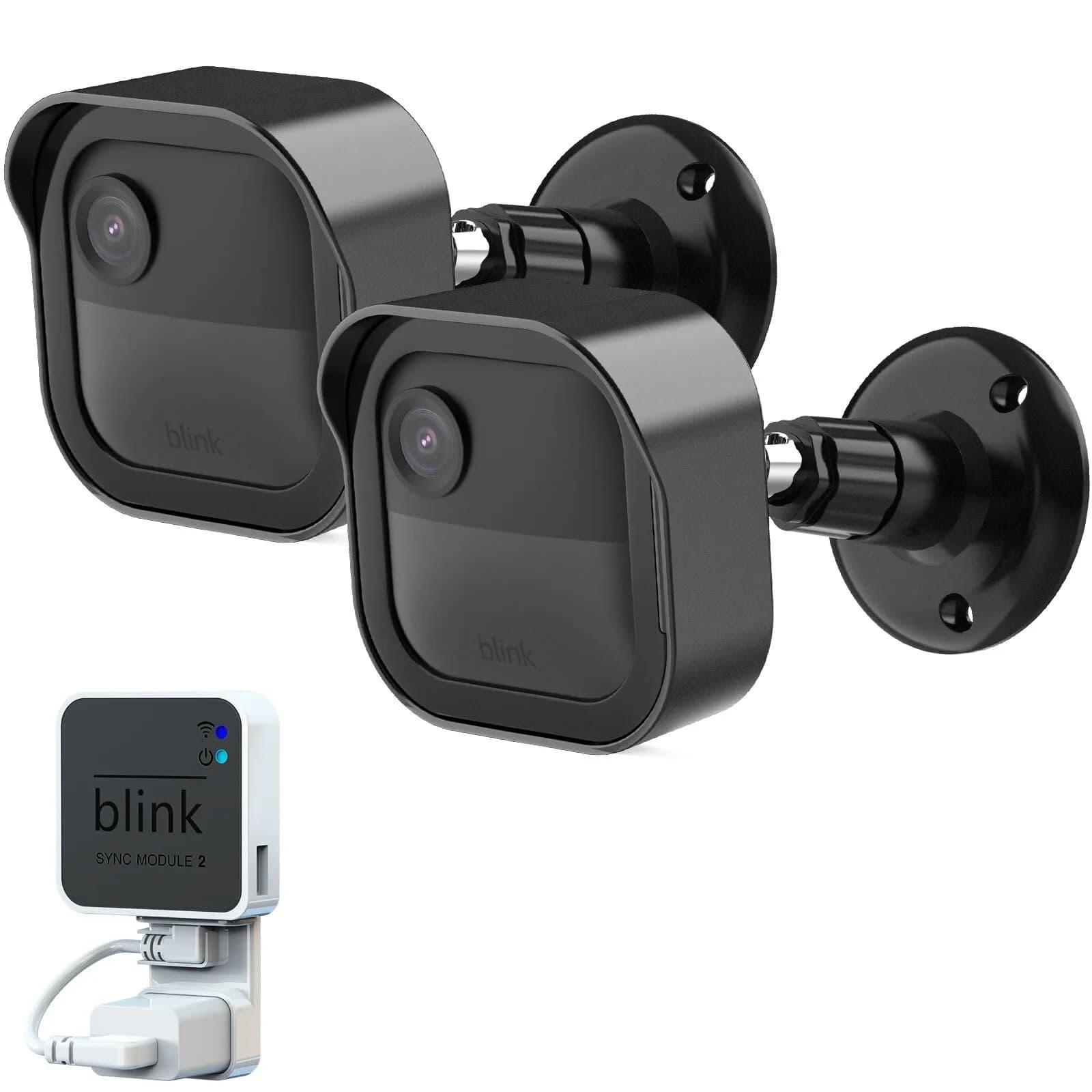 Pefecon Blink Outdoor Camera Mount, 2-Pack Black | 360° Swivel & 90° Tilt for Blink Outdoor 4/2K+/3rd Gen - main product image