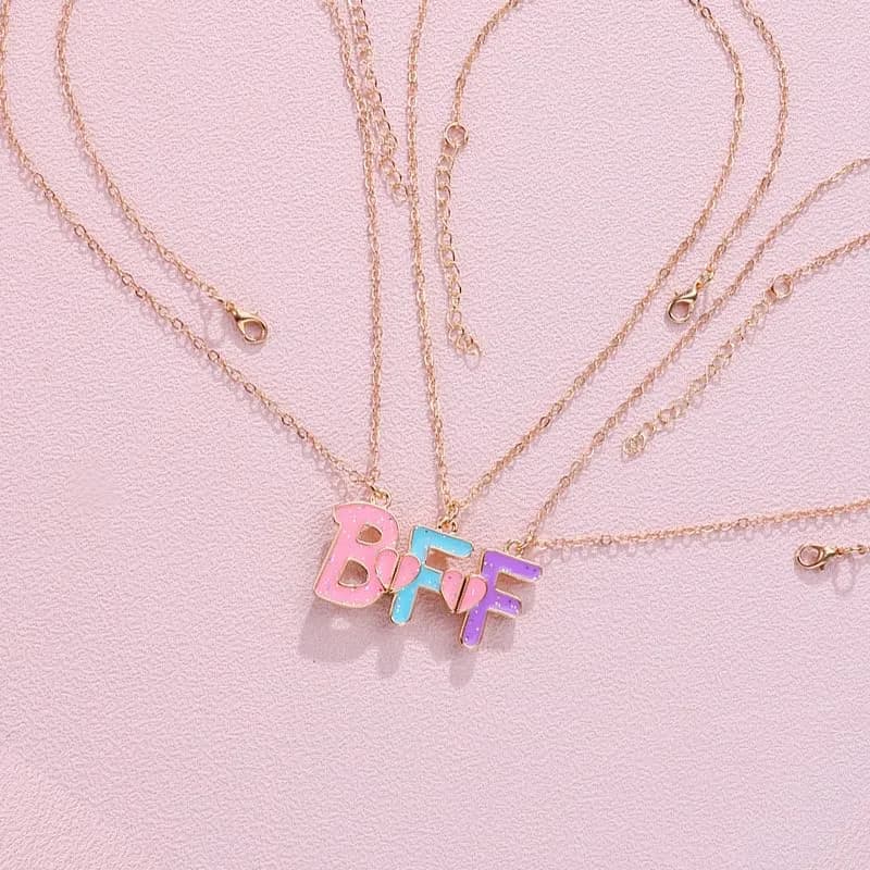 Ancnoz Matching BFF Necklaces for 3 Girls | Friendship Pendant Set in Stainless Steel thumbnail 8