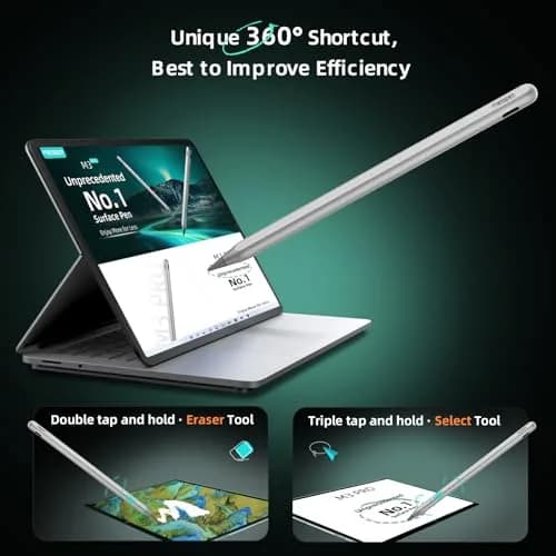 Metapen M3 Pro Stylus Pen with 4096 Pressure Levels & Tilt Function | Silver thumbnail 4