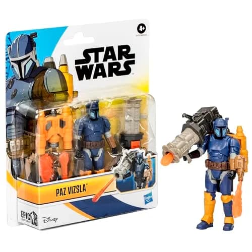 STAR WARS Epic Hero Series Paz Vizsla 4-Inch Action Figure with 4 Accessories | Poseable Play for Kids 4+ thumbnail 3
