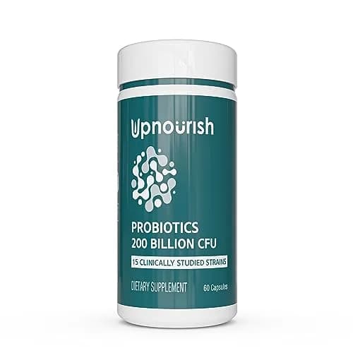 UpNourish Probiotics 200B CFUs | Vegan Capsules for Digestive Health Support thumbnail 1