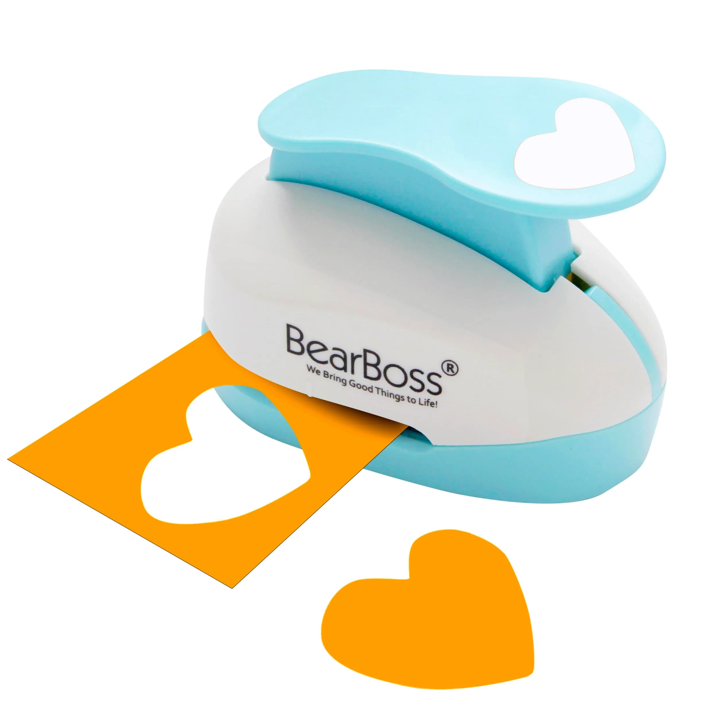BearBoss Heart Paper Punch 2 inch (5.08 cm) | Ergonomic Lever for Effortless Crafting — 2 Inch Heart Paper Punch
