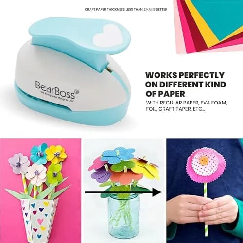 BearBoss Heart Paper Punch 2 inch (5.08 cm) | Ergonomic Lever for Effortless Crafting thumbnail 5
