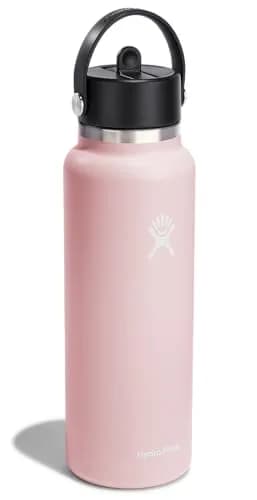 Hydro Flask Water Bottle - Insulated Stainless Steel - Wide Flex Straw Lid, Non Spill, Leakproof, and Refillable in 40 Oz Trillium thumbnail 2