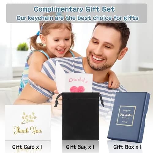 Keniot Father’s Day Gifts Dad Keychain | Double Side Remember I Love You Dad thumbnail 7