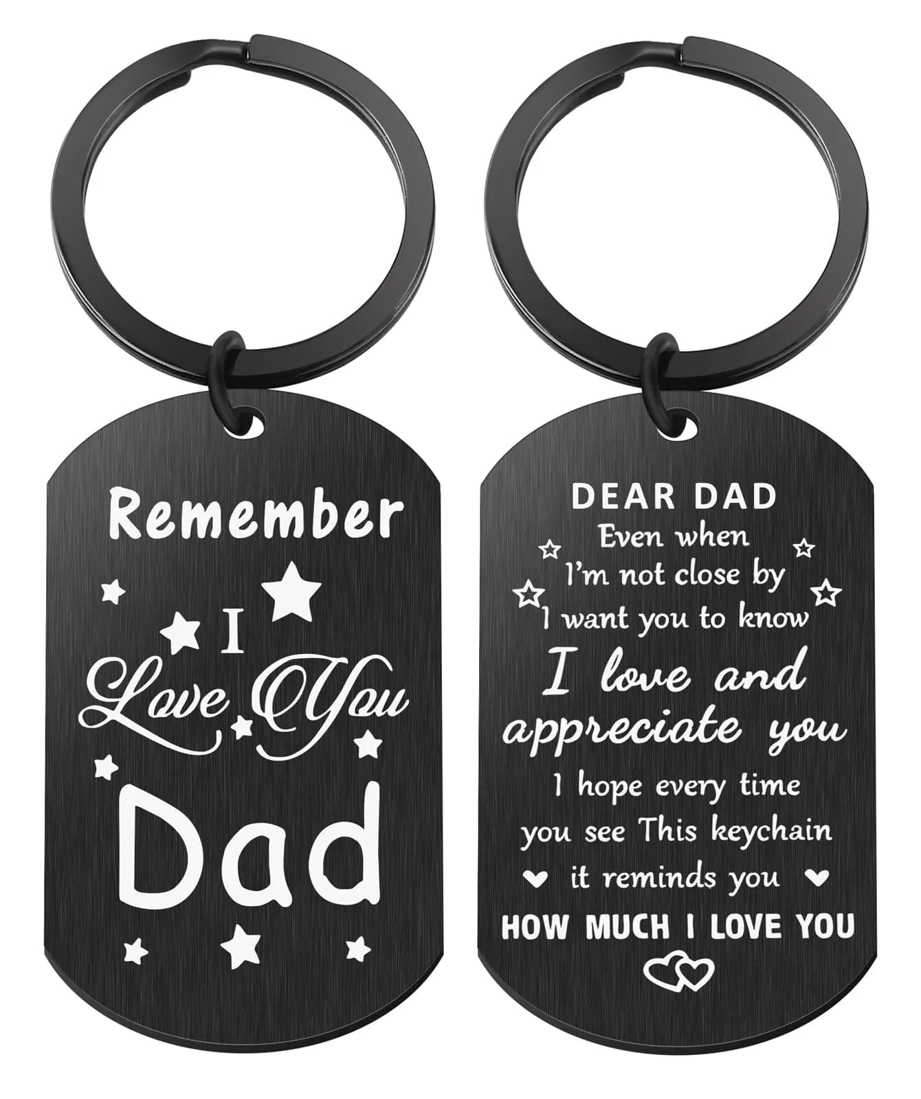Keniot Father’s Day Gifts Dad Keychain | Double Side Remember I Love You Dad - main product image