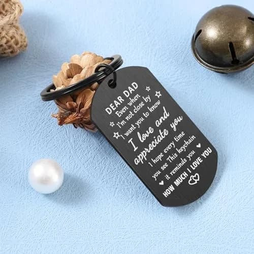 Keniot Father’s Day Gifts Dad Keychain | Double Side Remember I Love You Dad thumbnail 4