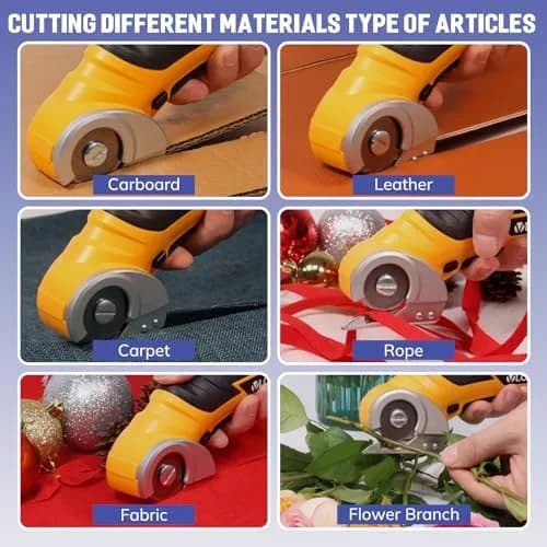 VLOXO Cordless Electric Scissors 240RPM 0.64kg (1.4lb) | Cuts Cardboard, Leather, Carpet Effortlessly thumbnail 2