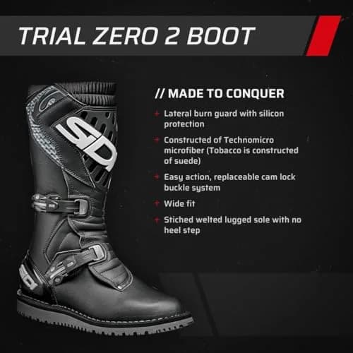 Sidi Trial Zero 2 Off-Road Motorcycle Boots | Durable Lightweight & Rugged (110c) thumbnail 9