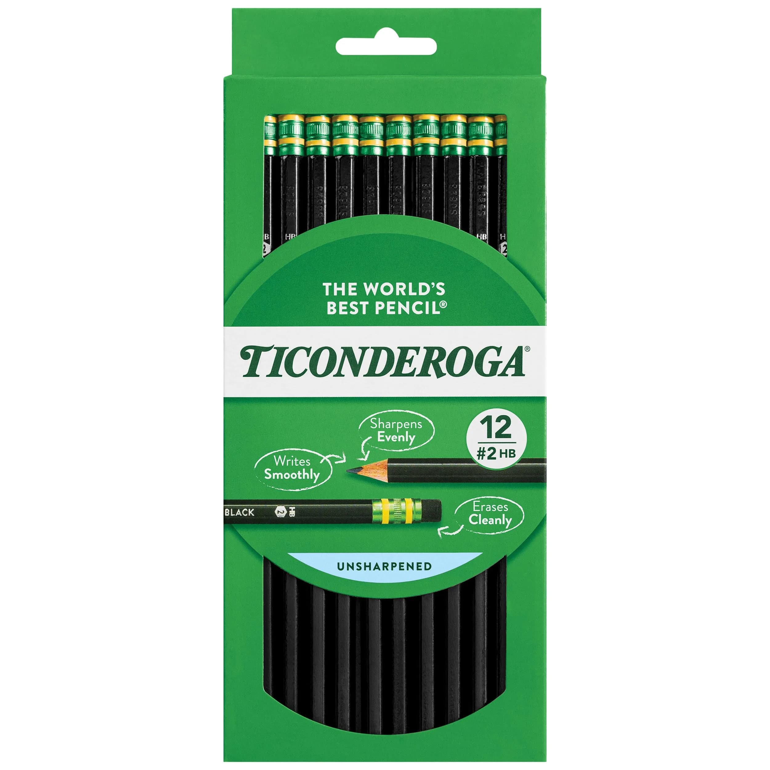 Ticonderoga Wood-Cased Graphite #2 HB Soft Pencils 72 Count (Black) | Smooth Writing, Smudge-Free Eraser - main product image