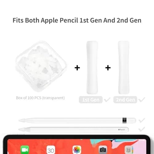 YBSUCLD Silicone Pencil Nib Sleeves for Apple Pencil 1/2/Pro/USB-C, 100pcs (20g) | Protects Screen & Extends Tip Life thumbnail 2