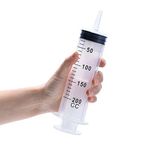 A AKRAF 200ml Reusable Syringe with Tip Adapters | Leak-Proof, Hygienic, Large Plastic Garden Syringe thumbnail 6