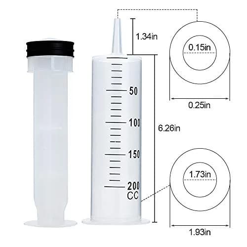A AKRAF 200ml Reusable Syringe with Tip Adapters | Leak-Proof, Hygienic, Large Plastic Garden Syringe thumbnail 4