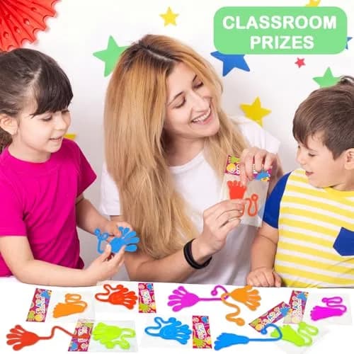 Leetous Large Sticky Hands Party Favors 100 PCS | Non-Toxic Vinyl for Kids thumbnail 6