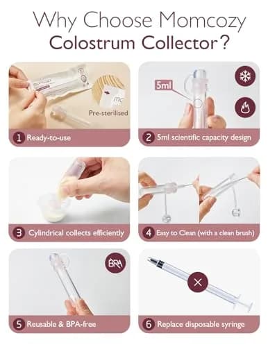 Momcozy Colostrum Collector 5ml Silicone Containers | 12-Pack BPA-Free, Reusable, Ready-to-Use thumbnail 5