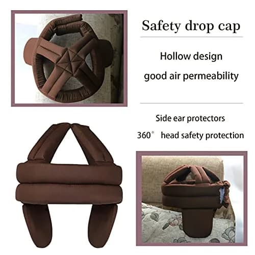 PENINSULA LOVE Elderly Protective Hat Thick Soft Helmet for Seniors - Adjustable Safety Bump Cap (Coffee) thumbnail 6