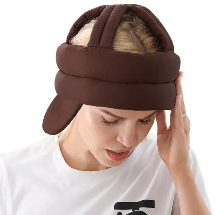 PENINSULA LOVE Elderly Protective Hat Thick Soft Helmet for Seniors - Adjustable Safety Bump Cap (Coffee) thumbnail 4