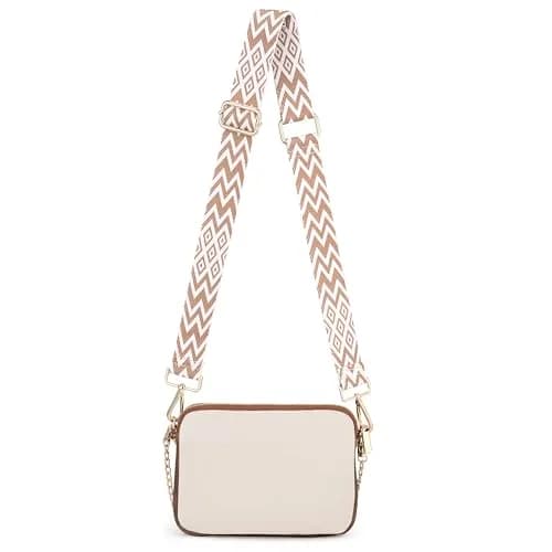 UTO Small Crossbody Bags 3 in 1 Trendy Belt Purse Fanny Chest Pack White B | Water-Resistant Synthetic Leather thumbnail 6