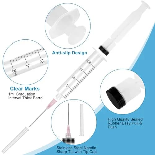A AKRAF Disposable Syringes 20ml with Needle 18G 1.5" | Sterile Lab & Craft Tool thumbnail 3