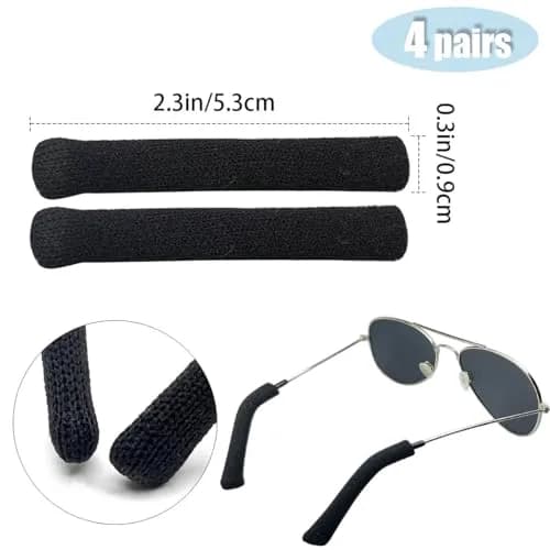 Qoaimu Soft Cotton Glasses Ear Cushions | Anti-Slip Elastic Eyeglass Ear Pads for Comfort & Sweat Absorption thumbnail 4