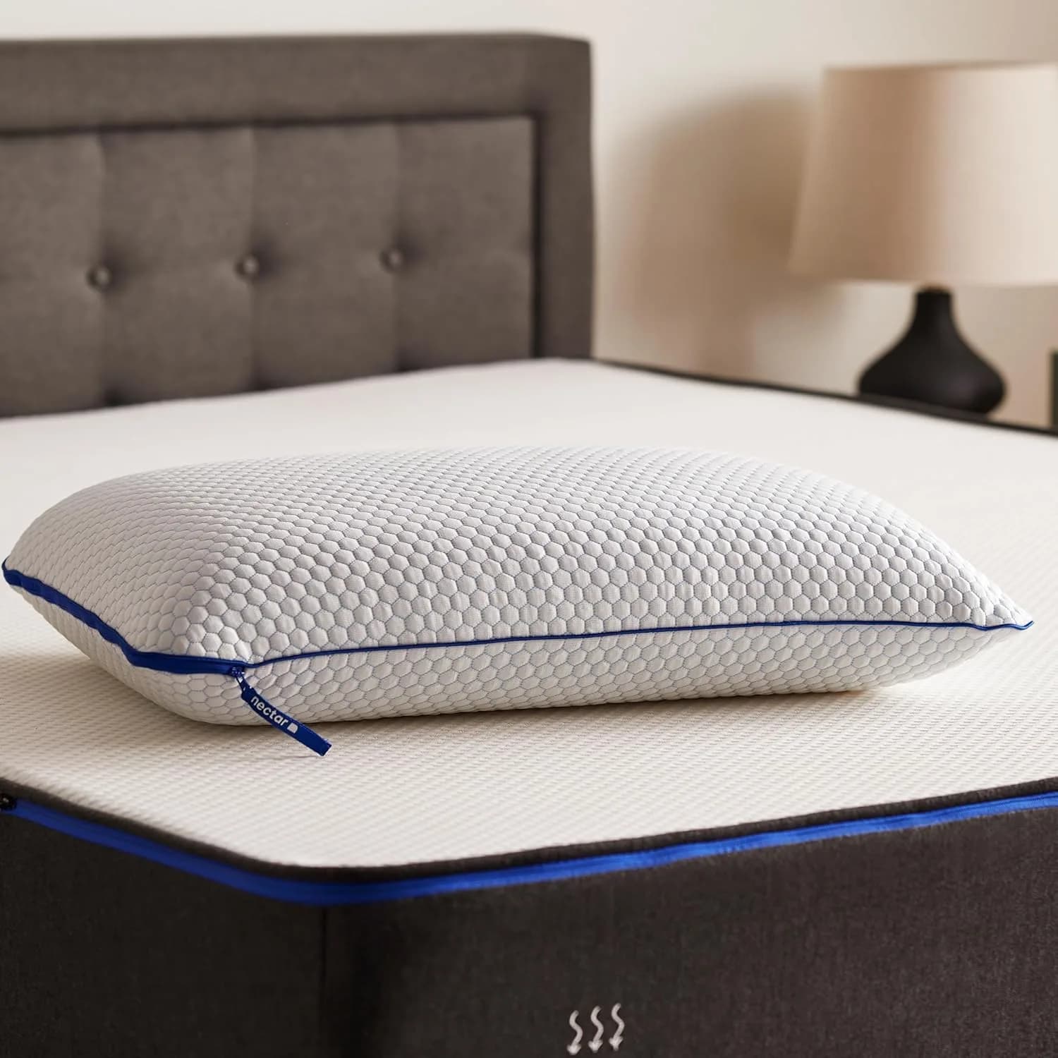 Nectar Tri-Comfort Cooling Pillow King Size 50.8 cm x 91.4 cm (20 x 36 inches) | Adjustable Firmness & Cooling Cover - main product image