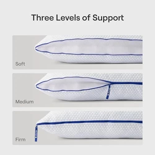 Nectar Tri-Comfort Cooling Pillow King Size 50.8 cm x 91.4 cm (20 x 36 inches) | Adjustable Firmness & Cooling Cover thumbnail 3