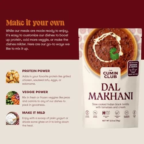the cumin club Dal Makhani (Black Lentils) | Authentic Indian Ready-to-Eat Meal (Pack of 5) thumbnail 5