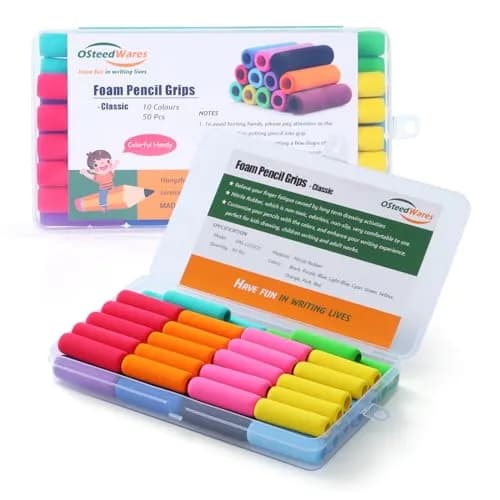 OSteed Foam Pencil Grips Bulk Pack of 50 | Ergonomic Writing Aid for Kids & Adults thumbnail 7