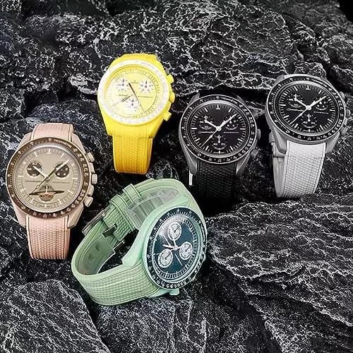HEYOZURY Beige Silicone Watch Band for Omega x Swatch MoonSwatch 20mm | Classic Style thumbnail 6