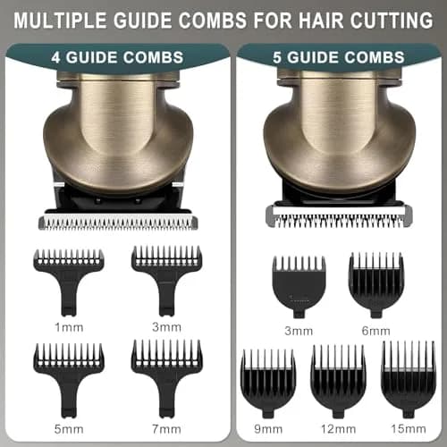 Hatteker Beard Trimmer Kit Professional Hair Clipper Zero Gapped T-Blade 0.3mm | 8-in-1 Cordless Grooming Kit for Men thumbnail 3