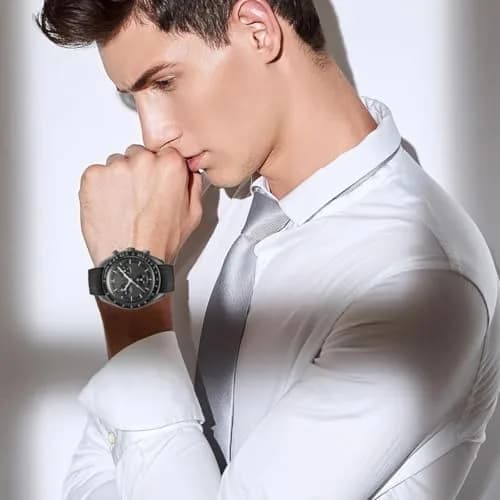 HEYOZURY Black Silicone Watch Band with Black Buckle for Omega x Swatch MoonSwatch 20mm thumbnail 4
