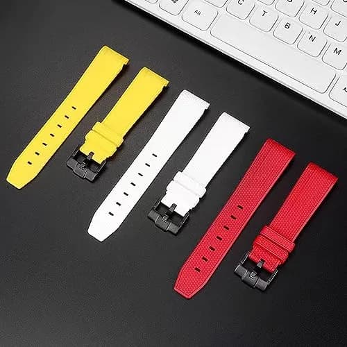 HEYOZURY 20mm Yellow Silicone Watch Band | For Omega x Swatch MoonSwatch, Rolex, Seiko thumbnail 4