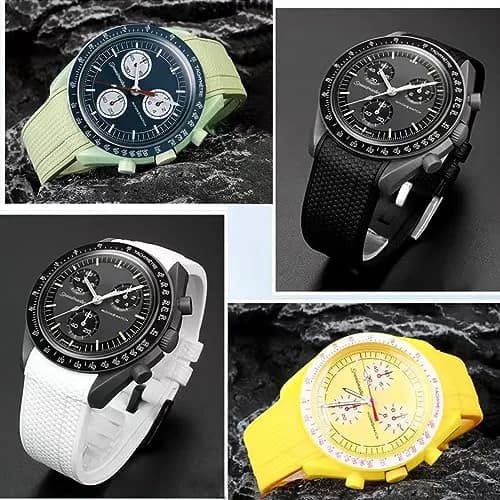 HEYOZURY 20mm Yellow Silicone Watch Band | For Omega x Swatch MoonSwatch, Rolex, Seiko thumbnail 6