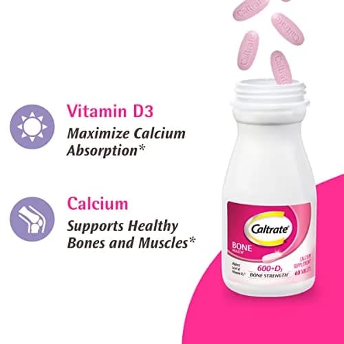 Caltrate 600 Plus D3 Calcium and Vitamin D Supplement Tablets, Bone Health Supplements for Adults - 120 Count (Pack of 2) | Gluten-Free thumbnail 4