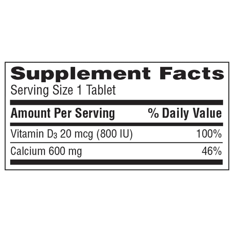 Caltrate 600 Plus D3 Calcium and Vitamin D Supplement Tablets, Bone Health Supplements for Adults - 120 Count (Pack of 2) | Gluten-Free thumbnail 8