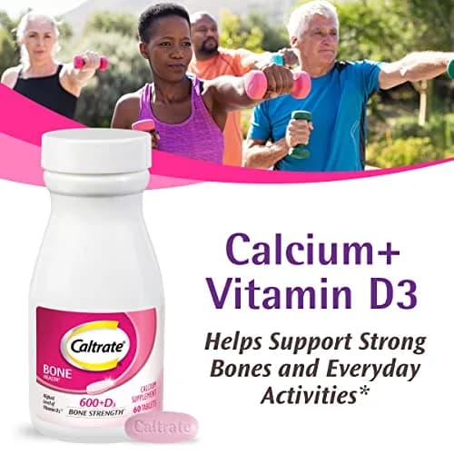 Caltrate 600 Plus D3 Calcium and Vitamin D Supplement Tablets, Bone Health Supplements for Adults - 120 Count (Pack of 2) | Gluten-Free thumbnail 2