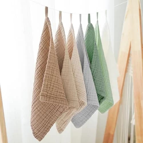 Konssy Baby Muslin Washcloths 11x11 in | Ultra-Soft & Absorbent Cotton, 7 Pack for Newborns & Infants thumbnail 5