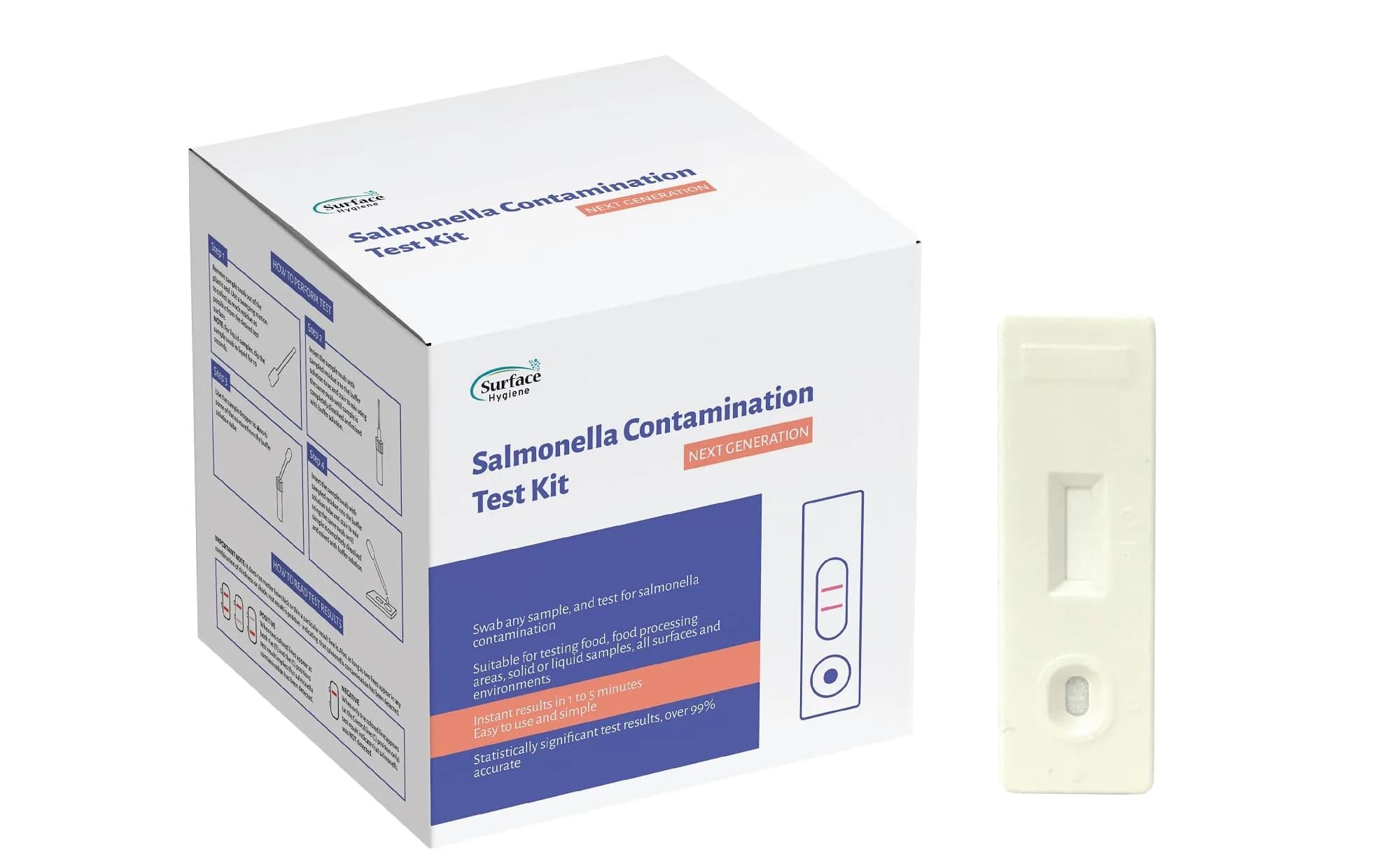 Surface Hygiene Salmonella Test Kit for Foods and Surfaces, 1 Test | Detects Contamination in 5 Minutes - main product image