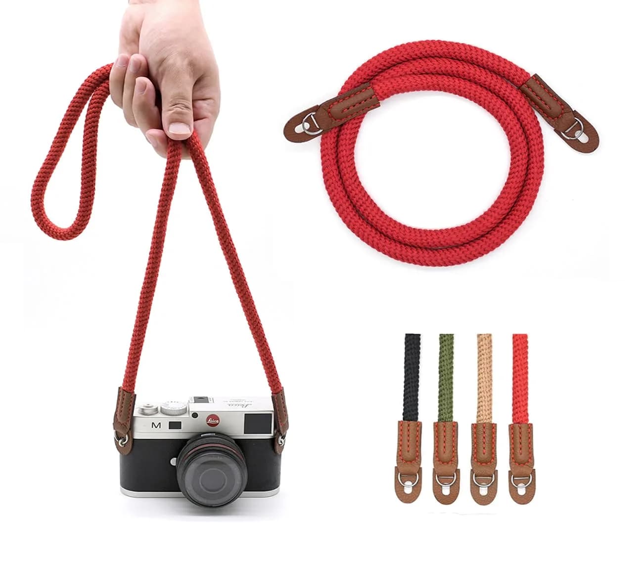Eorefo Camera Rope Strap 100cm Soft Cotton | Vintage Neck Shoulder Belt for Mirrorless & DSLR Cameras - main product image