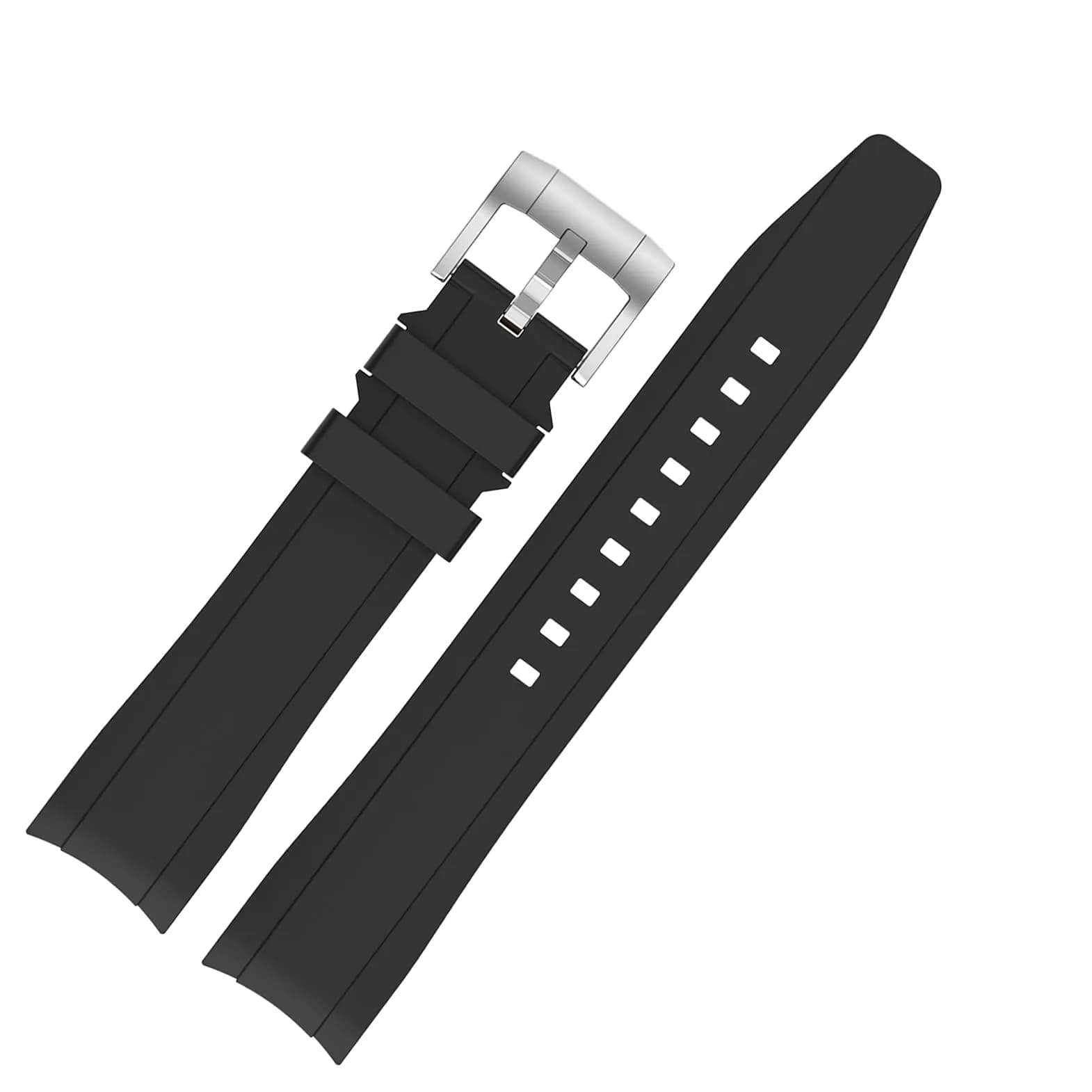 Tovimall Black Silicone Watch Band for Omega x Swatch MoonSwatch Speedmaster 20mm Lug Width | Curved No-Gap Design — grey