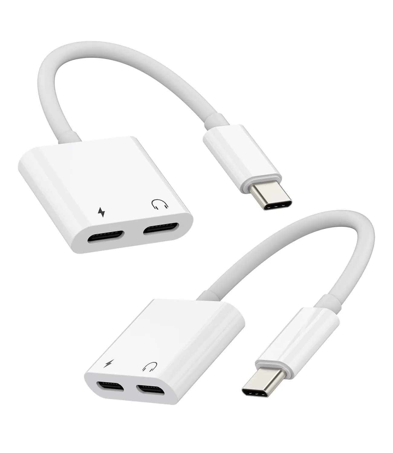 zoyuzan Dual USB-C Headphone Splitter with DAC & 60W Charging | 2-Port Audio Adapter — C+C