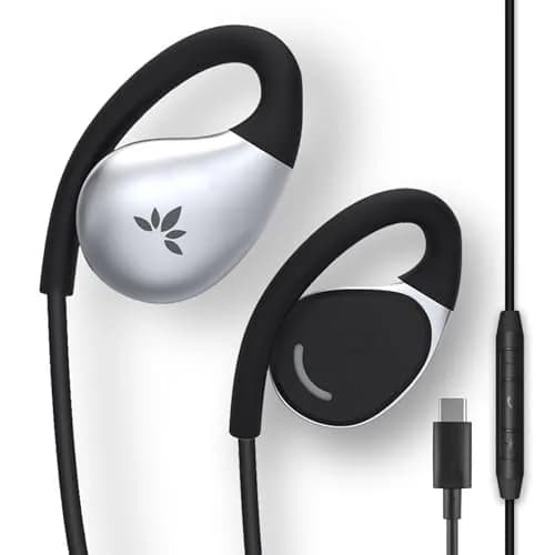 Avantree Resolve USB-C Wired Open-Ear Earbuds with Mic & Over-Ear Hook, Large Size (4ft Cable) | Hear Your Surroundings thumbnail 1