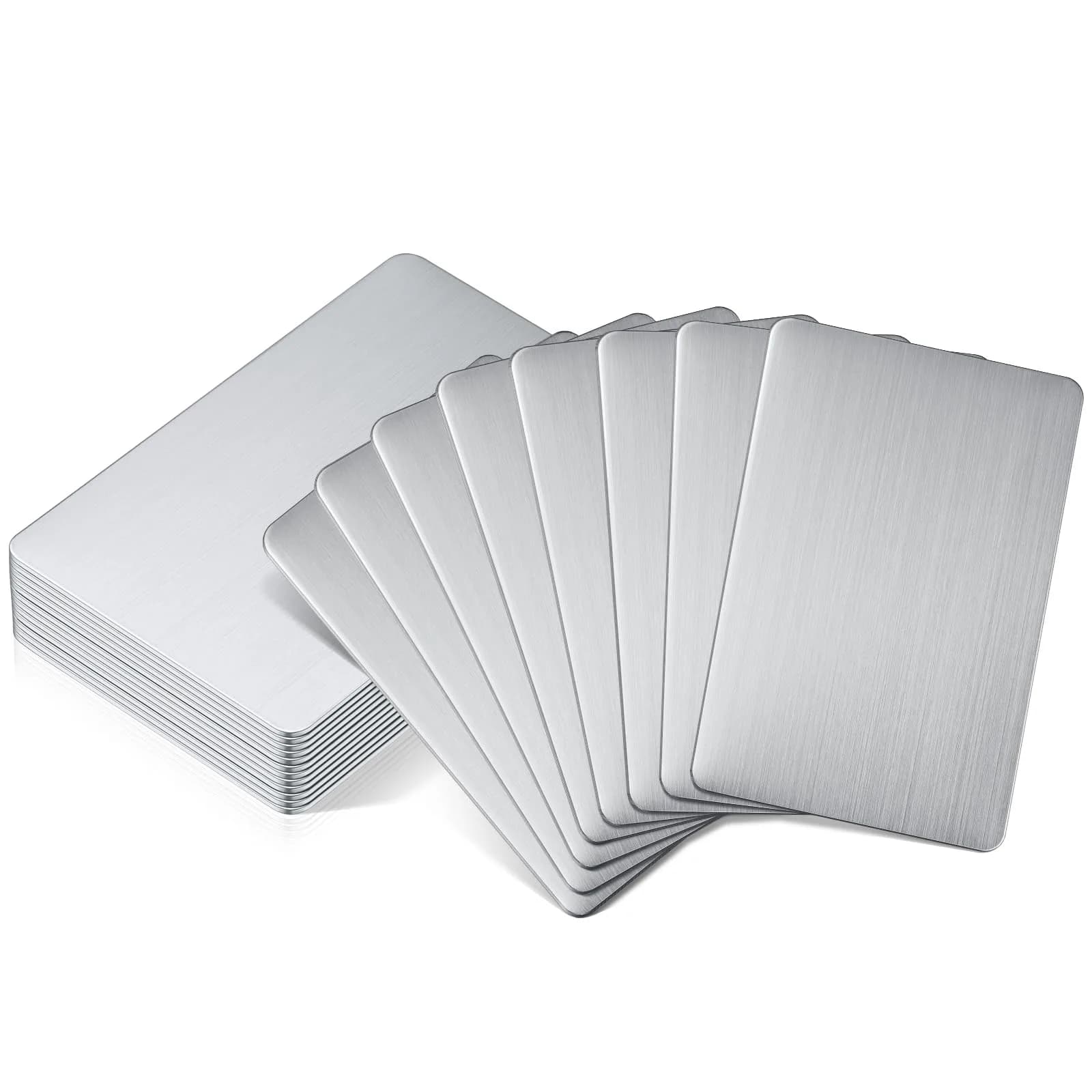Yunsailing Stainless Steel Business Cards 86 x 54 mm | DIY Metal Card for Office & Gift (0.4 mm) — blue