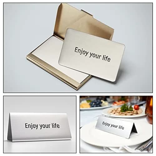 Yunsailing Stainless Steel Business Cards 86 x 54 mm | DIY Laser Engraving, 12 Pack thumbnail 6