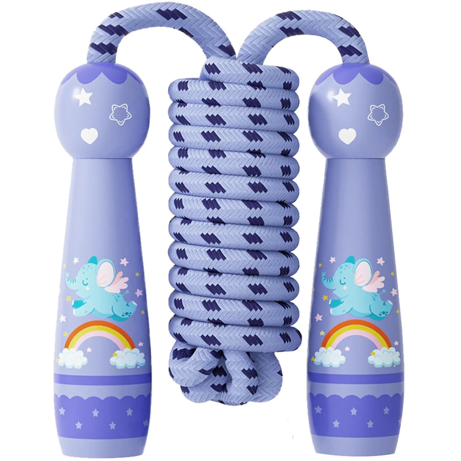 JGM Kids Jump Rope - Adjustable Cotton Braided with Wooden Handle, 2.5m (98.4 inches) | Fun Fitness for Children Aged 4-8