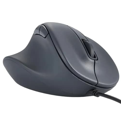 ELECOM Left Hand Wired USB Ergonomic Mouse, Silent Click, 2000DPI, 5 Buttons, BlueLED, Lsize Black (M-XGL31UBSKBK) thumbnail 1