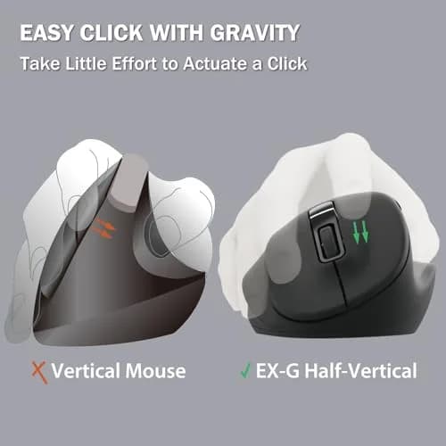 ELECOM EX-G Left Hand Wired USB Ergonomic Mouse, Silent Click, 2000DPI, 5 Buttons, BlueLED Sensor, M-XGM31UBSKBK thumbnail 4