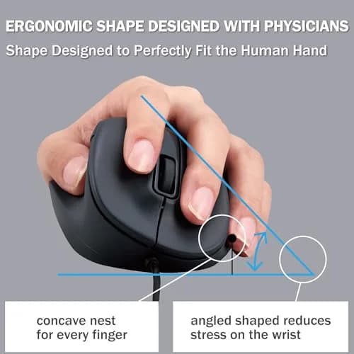 ELECOM EX-G Left Hand Wired USB Ergonomic Mouse, Silent Click, 2000DPI, 5 Buttons, BlueLED Sensor, M-XGM31UBSKBK thumbnail 3