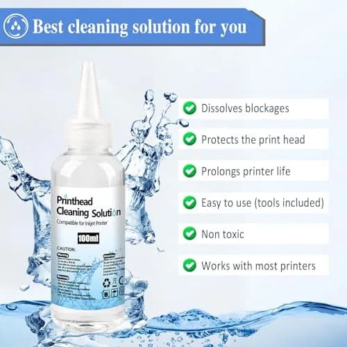 SHUOLEI Printhead Cleaning Kit Inkjet Printers | Universal Solution for HP, Brother, Canon (100mL) | Supports All Inkjet Printer Nozzles thumbnail 6