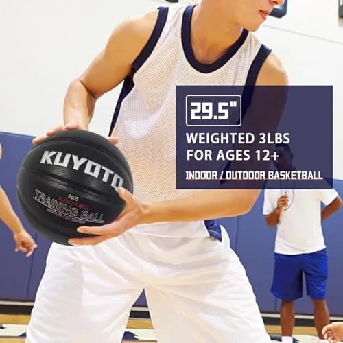 KUYOTQ 3lbs (1.36kg) Weighted Training Basketball Size 7 | Official Size Composite Leather Indoor/Outdoor thumbnail 4